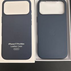 Apple iPhone 17 Pro Max Leather Magsafe Case Pacific Blue
