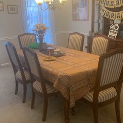 Big Wooden Dinning Table  With Chairs 