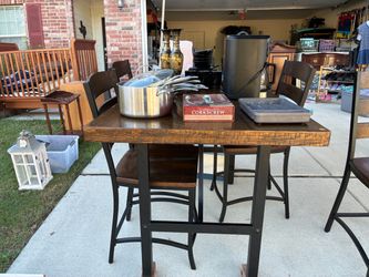 Tall dining room set – table with four chairs