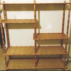 Vintage bamboo Ratan 5 Tier Shelving  66 X 58 X 15