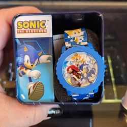 Light Up Sonic The Hedgehog Kids Wrist Watch New