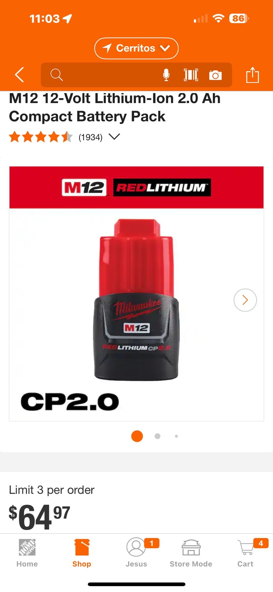 Milwaukee 2.0 Battery