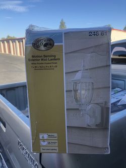 Hampton Bay Alexandria 180° White Motion-Sensing Outdoor Decorative Wall Lantern Sconce