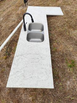 Kitchen Counter With Sink And Faucet