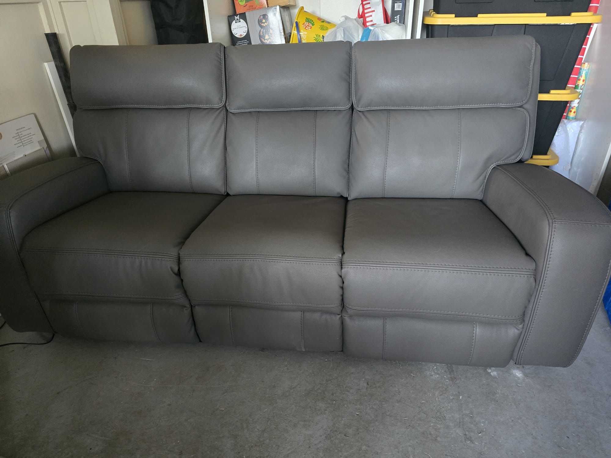 Leather Electric Reclining Sofa 