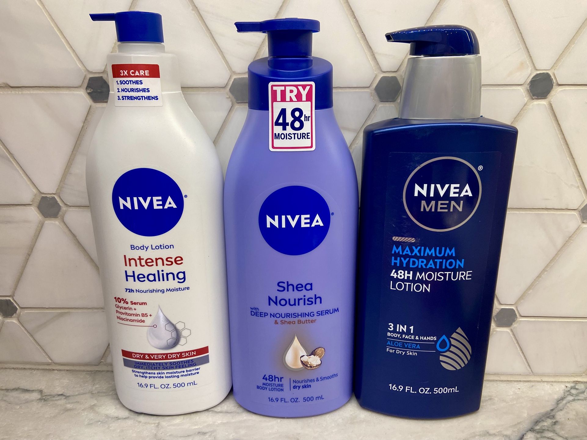 NIVEA MEN Maximum Hydration 3-in-1 Body Lotion or Nivea Lotion for Women 16.9 fl oz New/unopened.