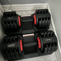 Funcode Adjustable Dumbbell Pair 2x44 Lb, Multiweight Options, Anti-Slip Handle, All-Purpose, Home, Gym, Office. (Pair-2x44lbs)