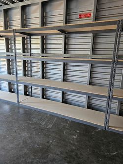 Industrial Warehouse Shelving 96 in W x 24 in D Boltless 4 Tier Steel Shleving Similar to Uline Stronger Than Homedepot And Lowes Delivery Available