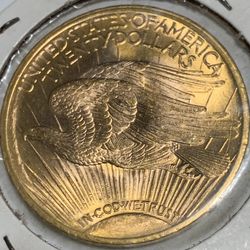 1923 St Gaudens US $20 Solid Gold Coin BU