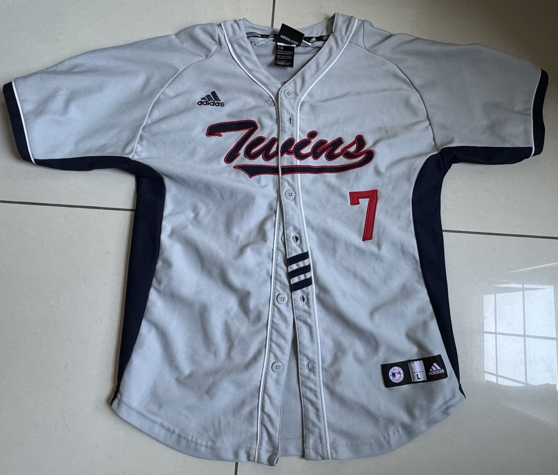 MINNESOTA TWINS JOE MAUER JERSEY YOUTH LARGE 14/16 MADE BY ADIDAS ALL SEWN