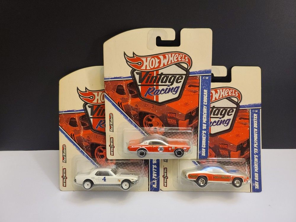 2010 HOT WHEELS Vintage Racing Lot Of 3 Racing Cars NIB