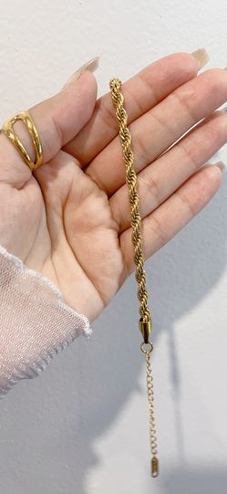 18k Gold Plated Rope Chain Bracelet