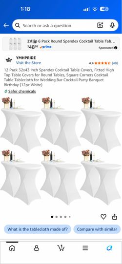 Spandex Cocktail Table Covers