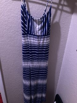 Blue And White Striped Dress 