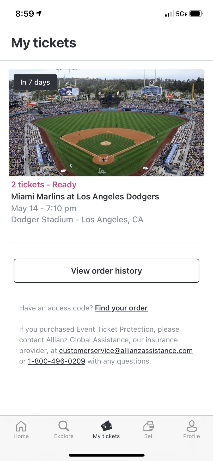 Dodger Tickets For May 14th 