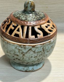 Ceramic Love Never Fails Trinket Bowl with Lid