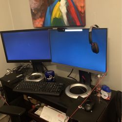 150 OBO Whole Set Up 2 Monitors Plus Keyboard And Mouse