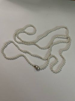 Vintage 60” Faux Pearl Necklace