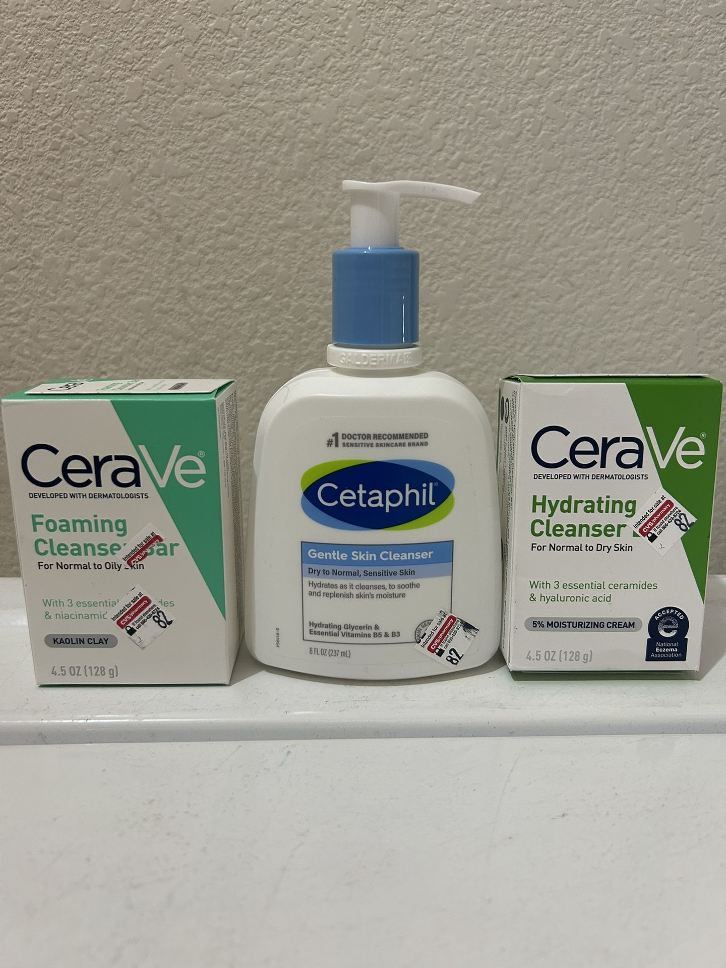 Cethaphil Cleanser And Cerave Facial Bar (everything $17)