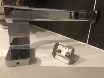 Chrome toilet tissue holder $15