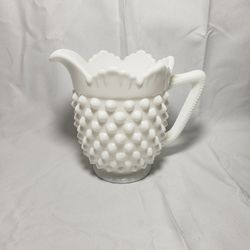 Fenton Milk Glass Hobnail creamer . Good condition and smoke free home.  Measures 4" tall. 