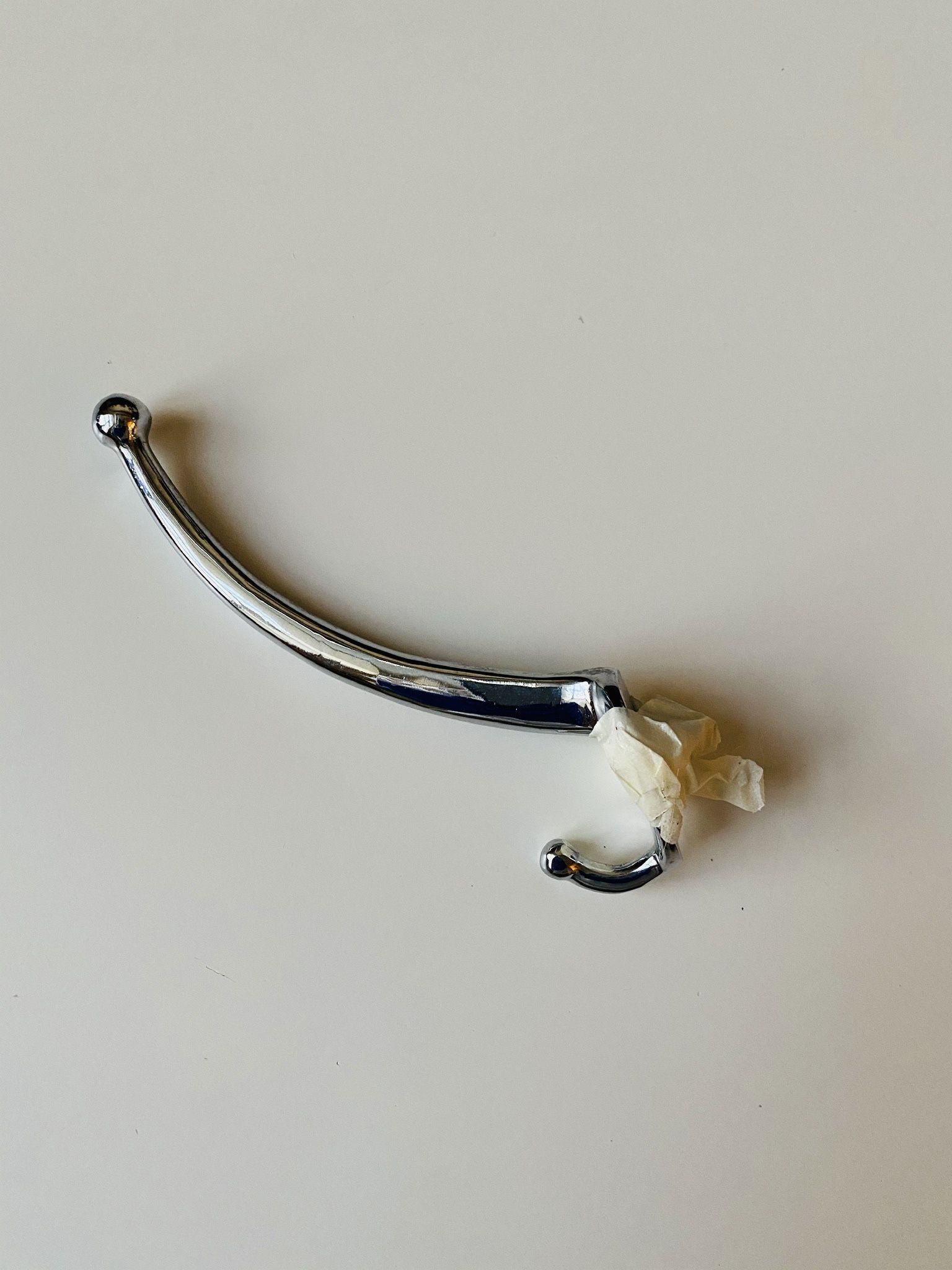 Vintage Antique Olden Wall Mount double Coat Hook. Chrome finish. Heavy duty. New. Never used. Screws are included, attached by tape.