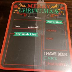 Wish List & Christmas Countdown Holiday Chalkboard Set, Double-sided
