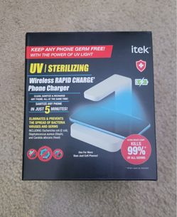 Brand new itek phone sterilizer and wireless charger. (MUST SELL TODAY)