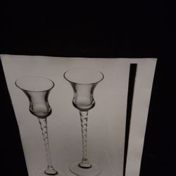 Wine Glasses Black & White Darkroom 8x10 Print on 16x20 Board. 