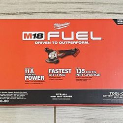 New Milwaukee M18 FUEL 18V Brushless 4-1/2 in./5 in. Grinder (Tool-Only). $150