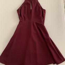 Speechless Maroon Laced Back Dress Junior's Size 0