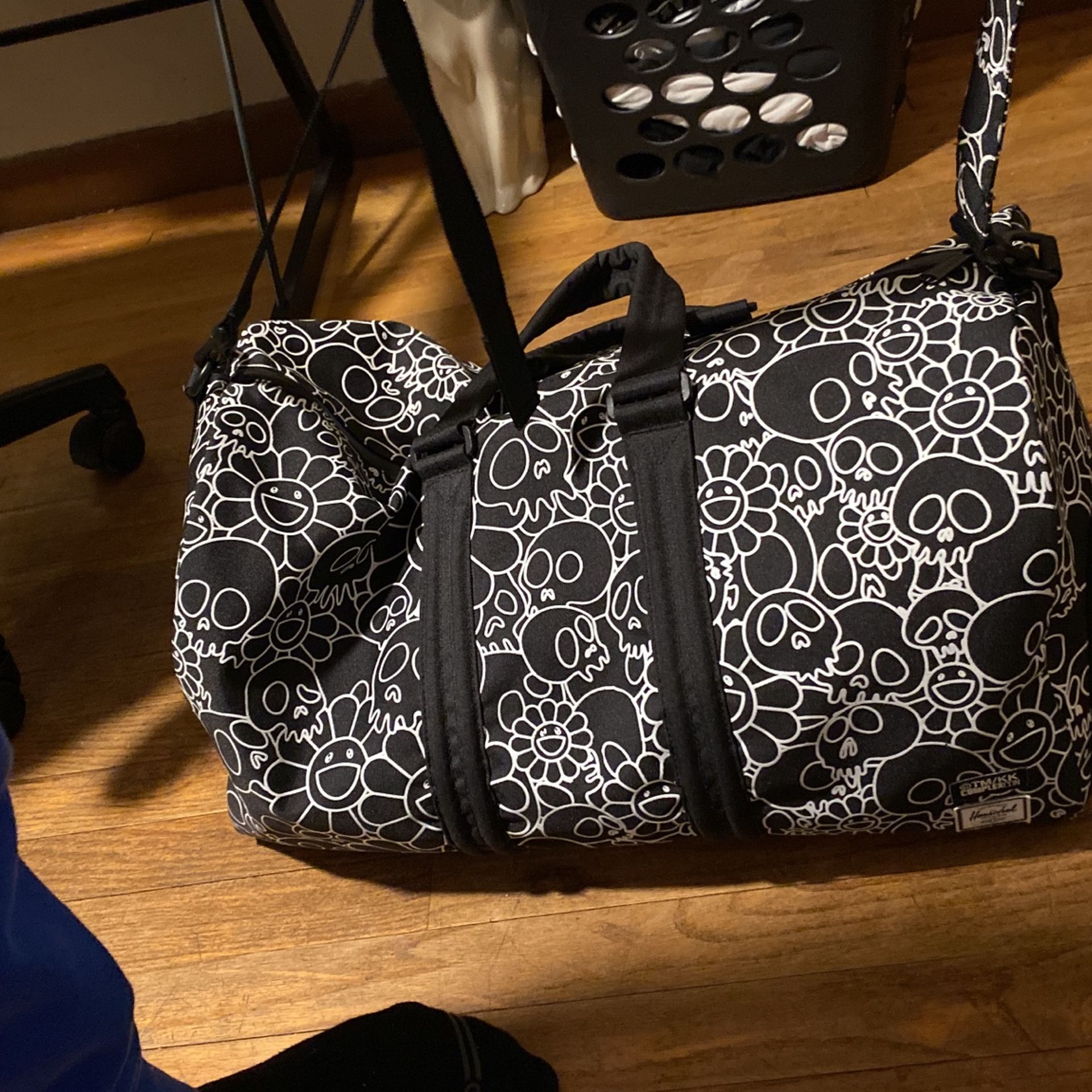 Takashi Murakami Skull And Flower Duffle Bag