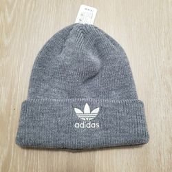 Women's Adidas Originals Trefoil Beanie #CK2437 Heather Grey White 
