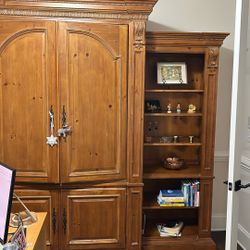 Ethan Allen Media Cabinet Honey Pine 