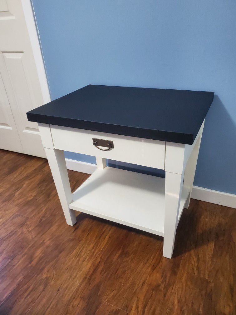 Hand Painted End Table With Chalkboard Top