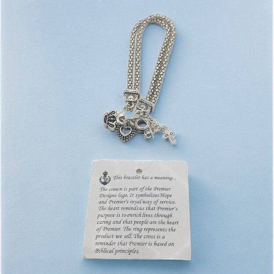 Premier Design Silvertone Charm Bracelet,