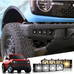 Mabett Lower Bumper Fog Lights for Ford Bronco Accessories 2021 2022 2023 2024 2/4-Door, Fog Bumper Lamps Pod Lights Off-Road