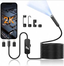 2K Endoscope Camera with Light, 2560P HD Borescope Camera, IP67 Waterproof
Inspection Camera with Light for iphone & Android