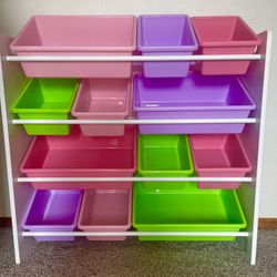 WOW! 14-Bin Kids Toy Organizer - Pastel Colors!
