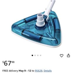Clear Weighted Triangular Pool Vacuum Head, 11" Swivel-Handle
