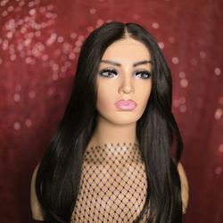 24" Brown HD Lace Front Straight Synthetic Hair Wig New