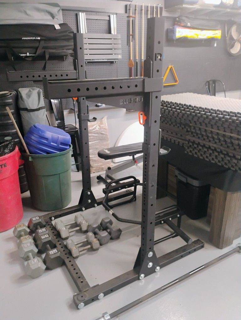 Squat Rack Rogue ,Bench ,Plates,Etc.