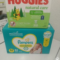 Diapers And Baby Wipes Bundle New Born Size