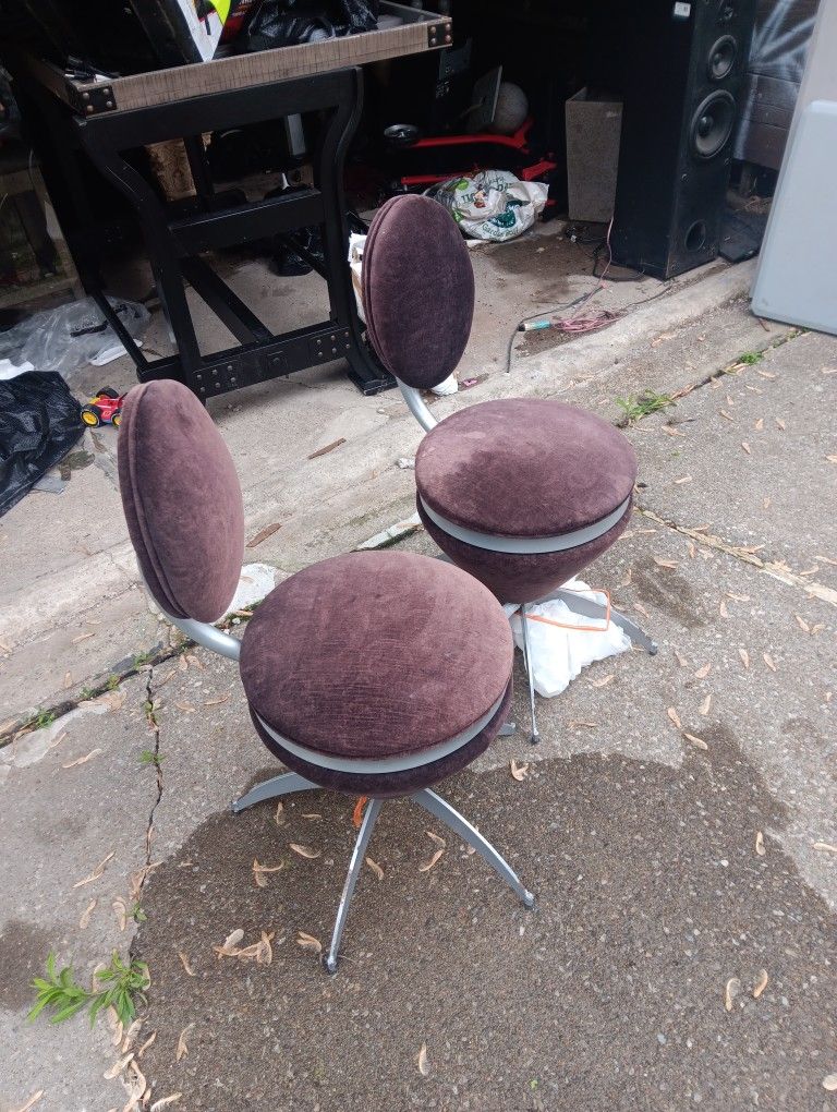 Pair Of Unique (ANTIQUE Swivel Chairs Industrialized