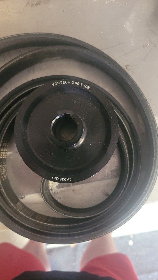 Vortech 6 Rib Supercharger Pulley(3.6) With Belt