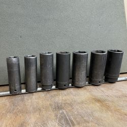(7 Piece) SNAP ON 1/2” DRIVE DEEP IMPACT SOCKET SET 11/16” THRU 1 3/16”  