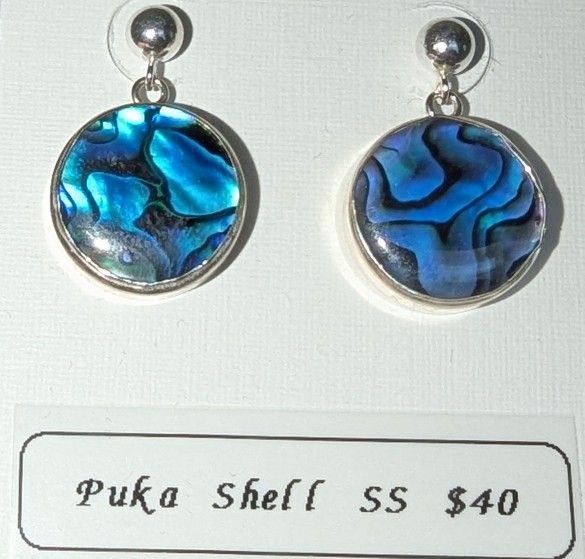 Sterling Silver Puka Shell Earrings
