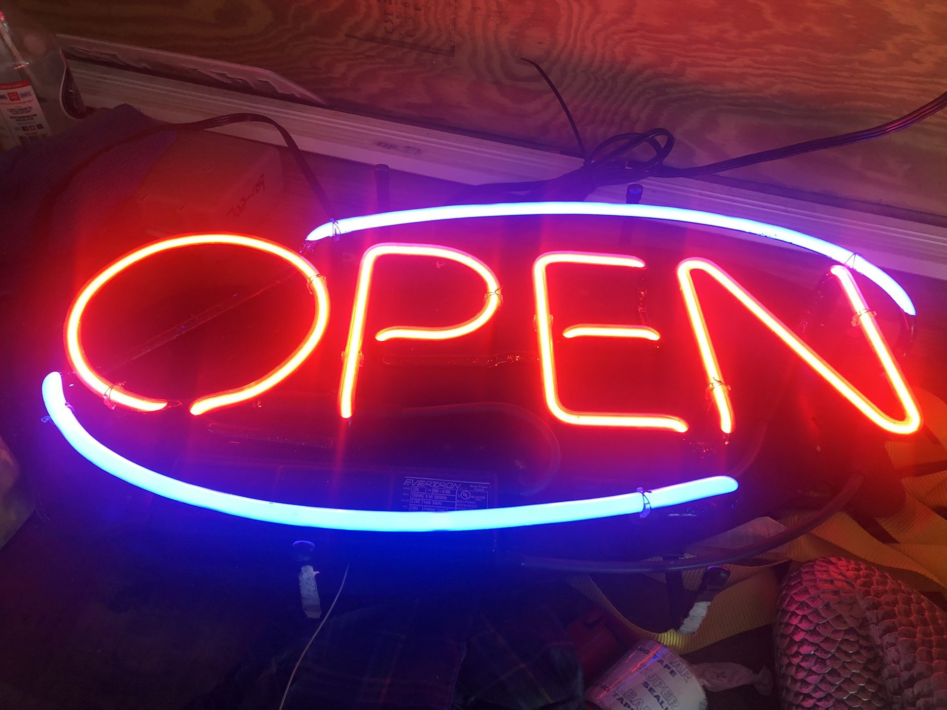 Storefront open sign
