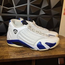 Jordan 14 White Hyper Royal Size 11 Mens 