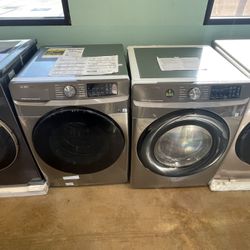 Washer Dryer Set Samsung 27 Inch Wide Stackable With Steam